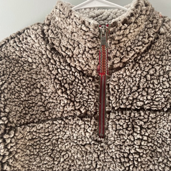 Paaza Fleece Sherpa Warm Hikinig QuarterZip Jacket Fuzzy Vsco - Picture 3 of 6